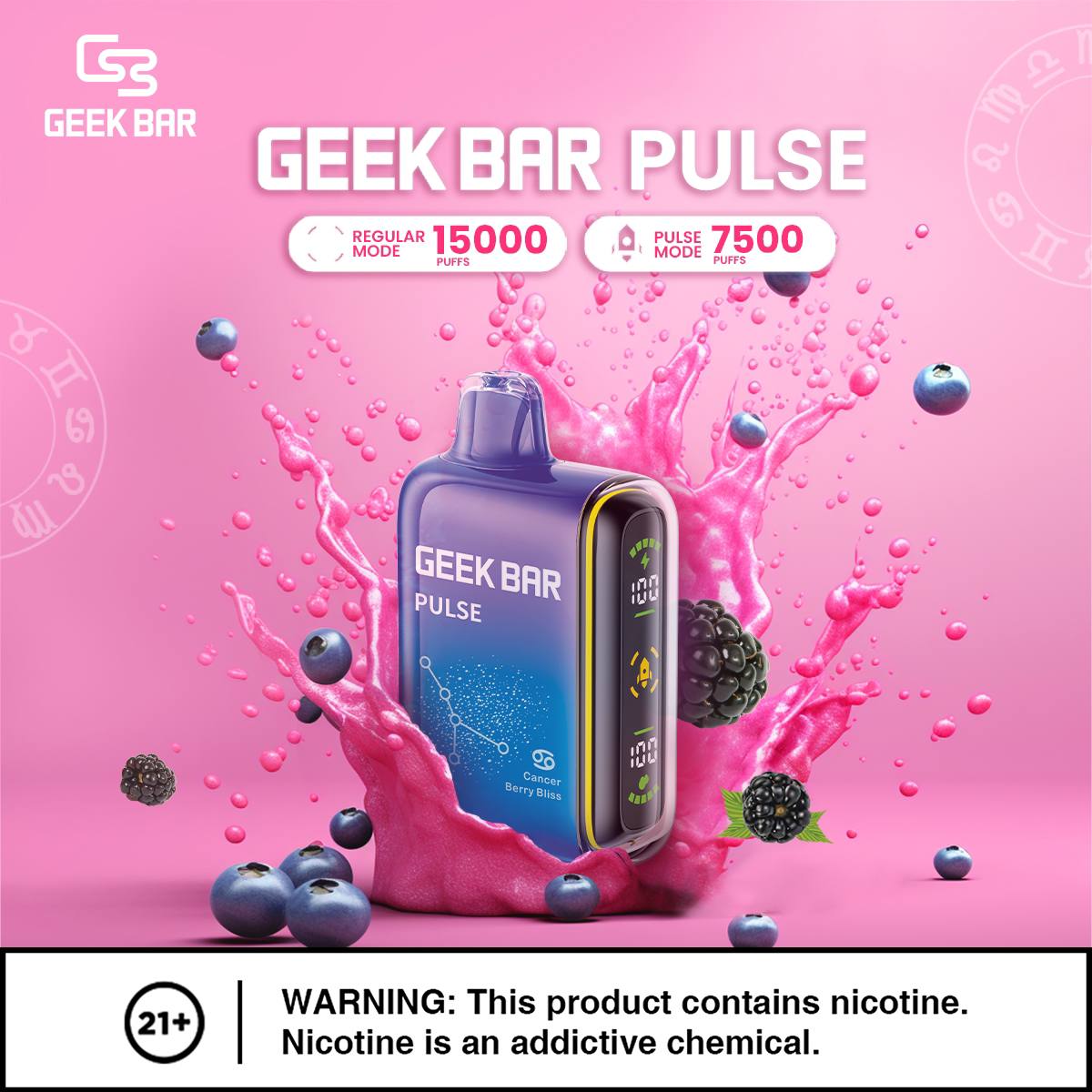 原廠正品 美國大牌 Geek Bar Pulse Vape 15000 口 現貨 一次性 拋棄式 小煙 VC蒸氣