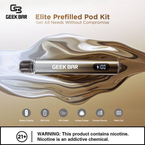 原廠正品  Geek Bar Elite Prefilled Pod Kit 菁英 一次性換彈 拋棄式 電子煙 VC蒸氣