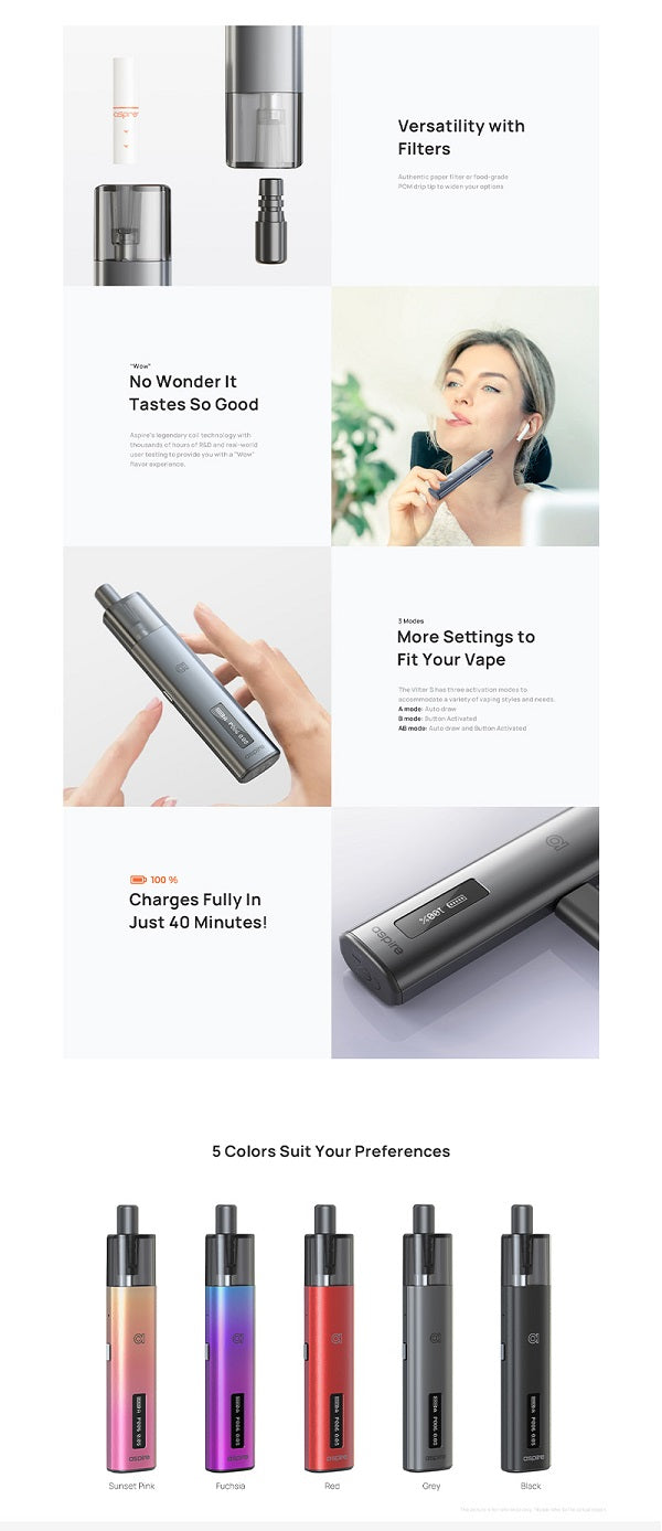 原廠正品 Aspire Vilter S Vaporizer Kit 666 2代升級版 VC蒸氣