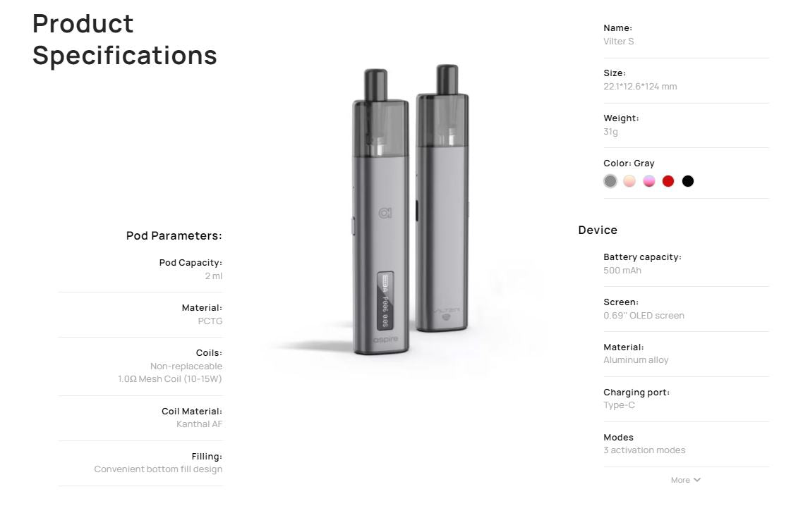 原廠正品 Aspire Vilter S Vaporizer Kit 666 2代升級版 VC蒸氣