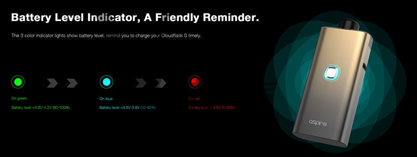 原廠正品 Aspire Cloudflask S 酒壺 造型 主機 大煙 出清 VC蒸氣