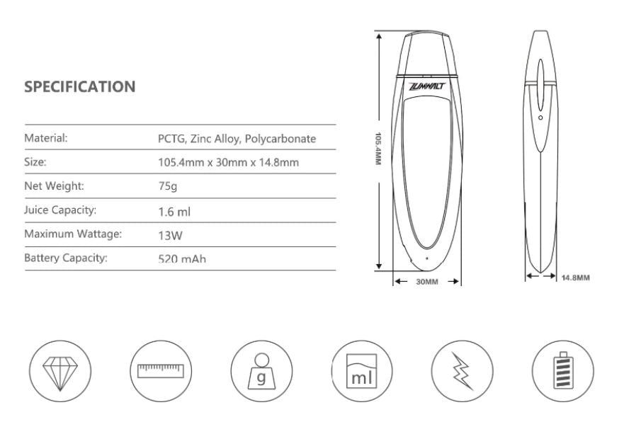原裝正品 UWELL Zumwalt 小煙 主機 出清 VC蒸氣