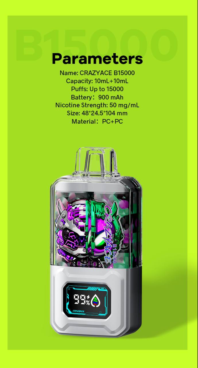 原裝進口 瘋狂CRAZYACE 15000口 一次性  電子煙 拋棄式 小煙 VC蒸氣