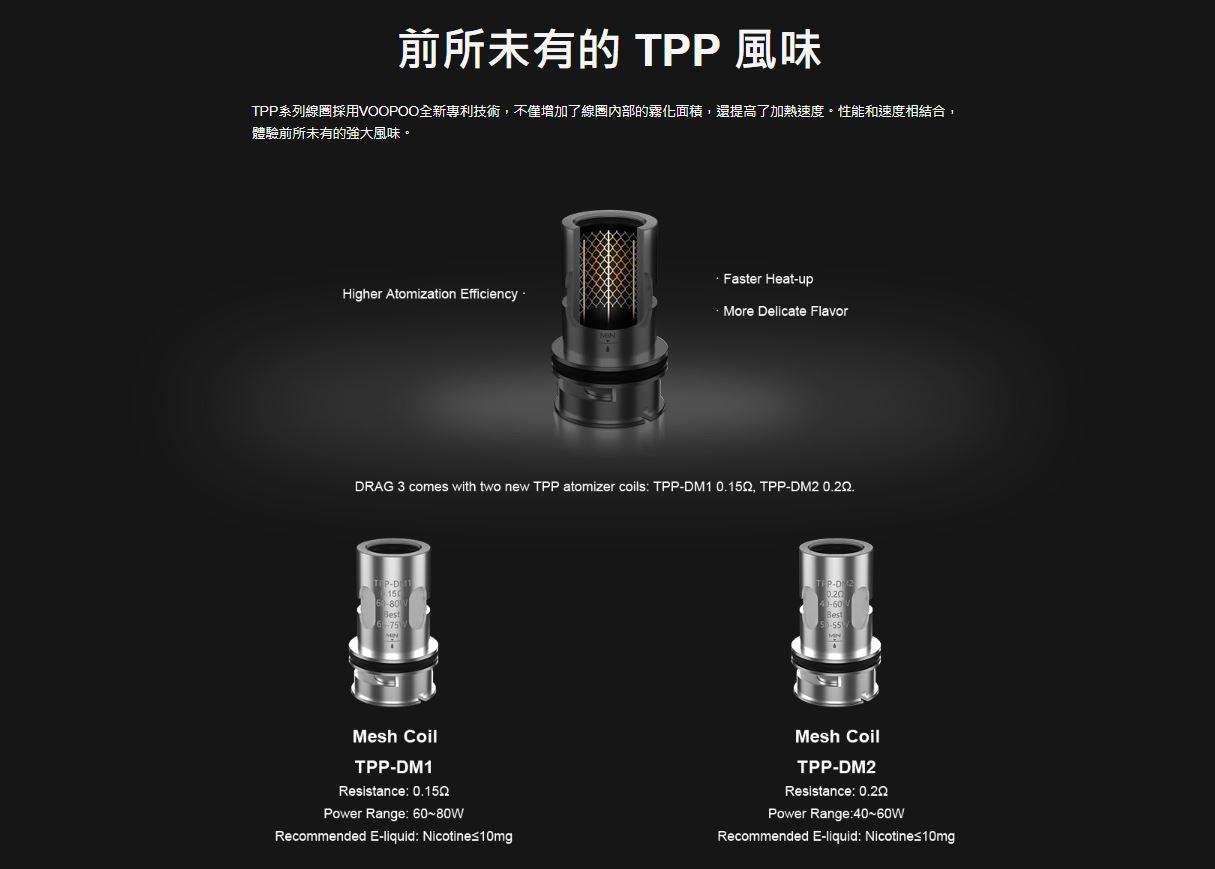 原廠正品 VOOPOO DRAG 3 TPP-X Kit 177W VC蒸氣