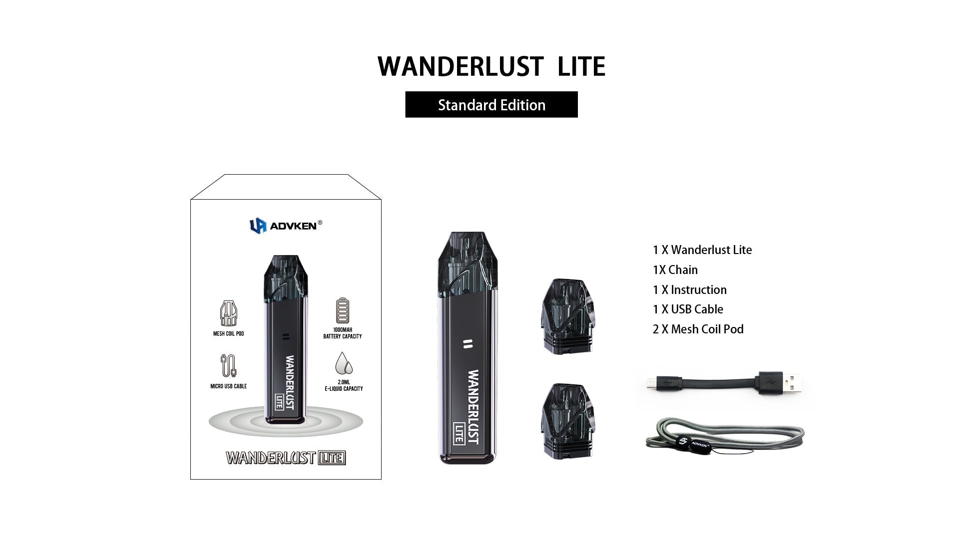 原廠正品 出國替代機 ADVKEN WANDERLUST LITE 漫遊者套裝 VC蒸氣