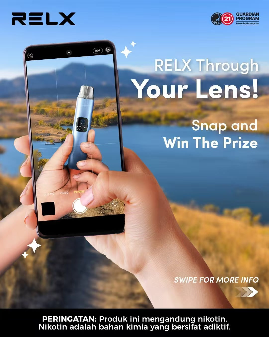 原廠正品 RELX PRIME 全球第一品牌 電子煙  主機套裝 小菸 小煙 自動智控霧化主機｜1000mAh 長效續航 - VC蒸氣