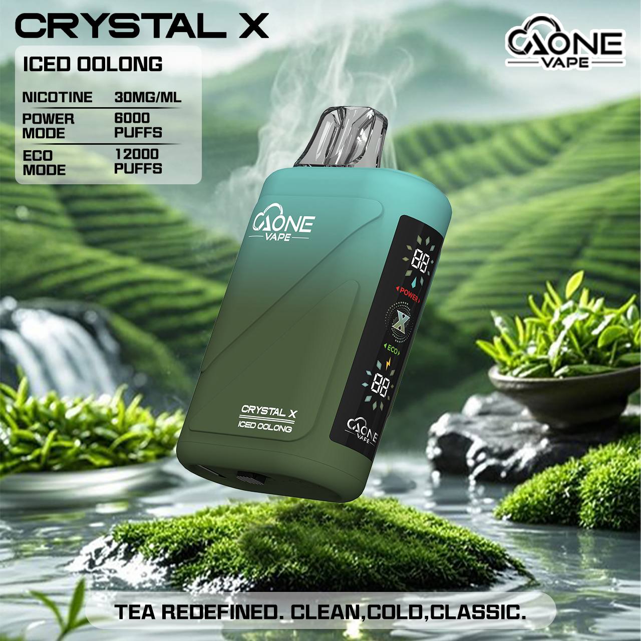 原廠正品 AONE Crystal X 水晶 2 代｜12000 口大容量 一次性 電子煙 拋棄式 非 ILIA LANA SP2S RELX 東京魔盒 VC蒸氣