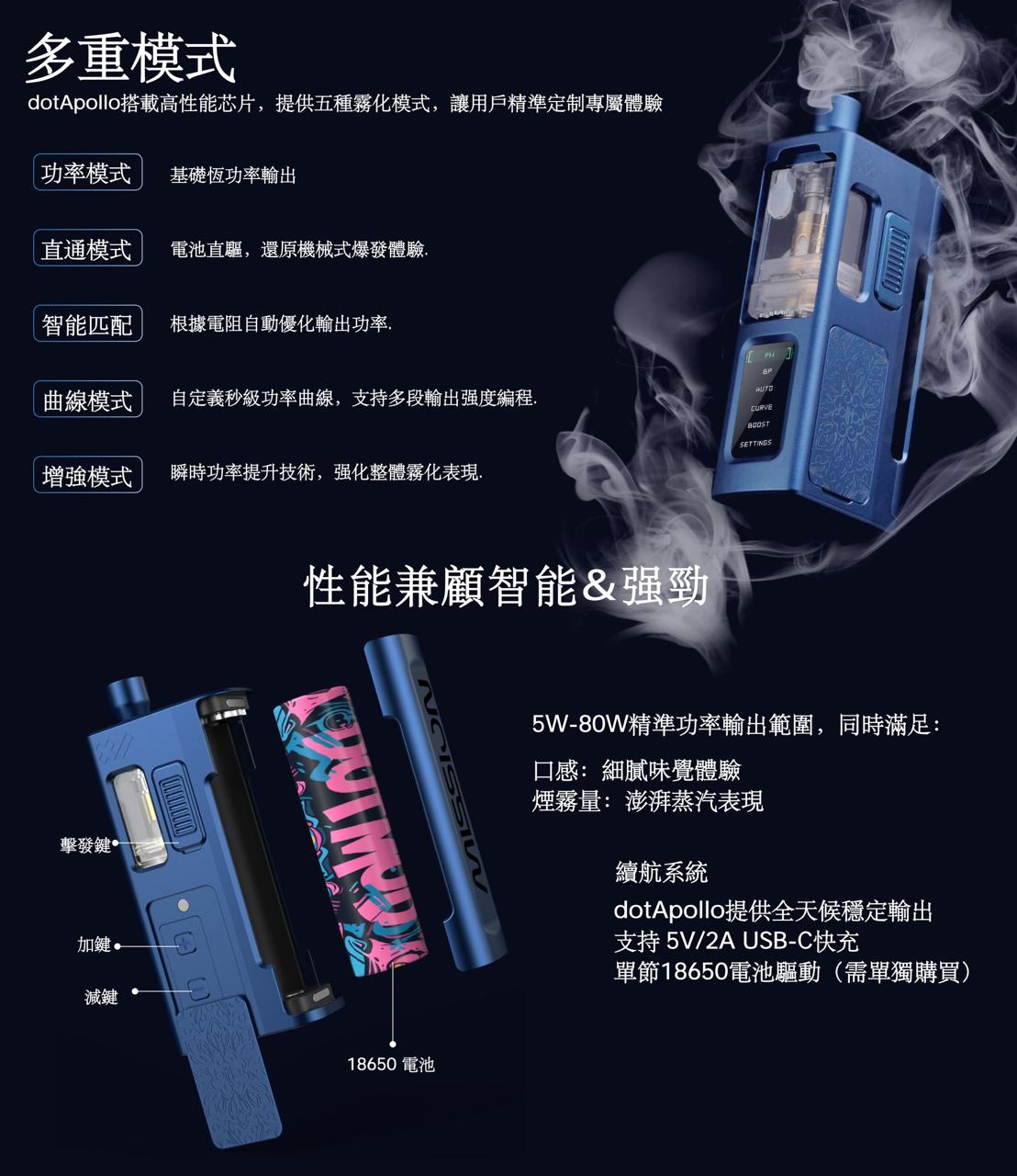 原廠正品 dotApollo Kit DotMod x Mission XV 聯名之作｜重塑 AIO 精緻新高度 佩特里 電子煙 電子菸 - VC蒸氣